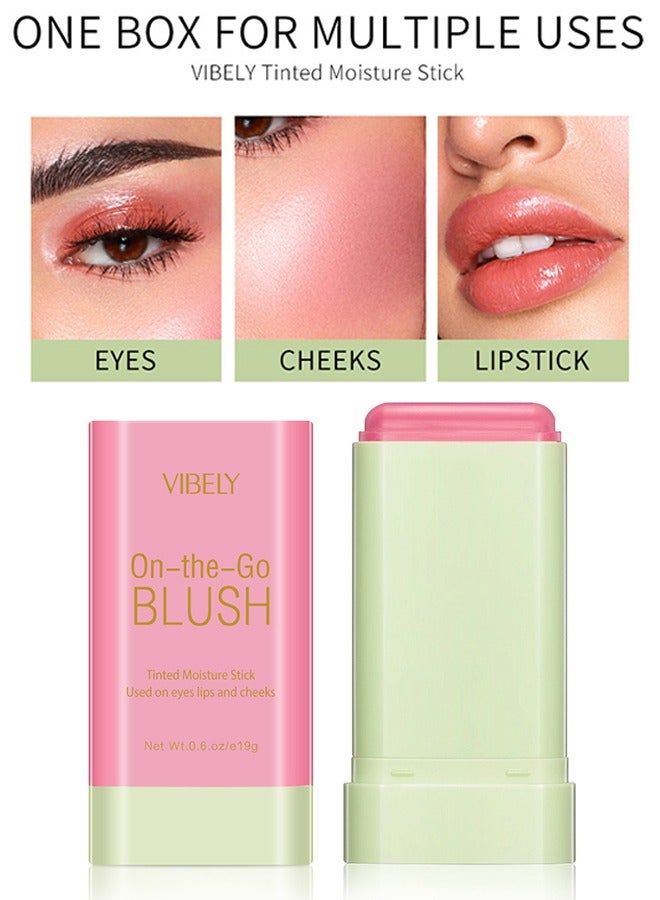 فايبلي On The Go Blush ، عصا أحمر الخدود عصا ماكياج ، كريم أحمر الخدود للون الخدين ، طويل الأمد ، طبيعي المظهر للوجه كريم الخدود مشرق الخوخ أحمر الخدود للارتداء اليومي 3D Wonder Stick (#V01) - Image 2