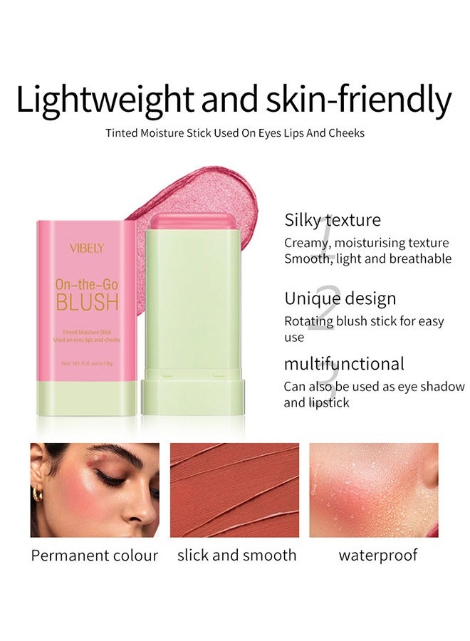 فايبلي On The Go Blush ، عصا أحمر الخدود عصا ماكياج ، كريم أحمر الخدود للون الخدين ، طويل الأمد ، طبيعي المظهر للوجه كريم الخدود مشرق الخوخ أحمر الخدود للارتداء اليومي 3D Wonder Stick (#V01) - Image 3