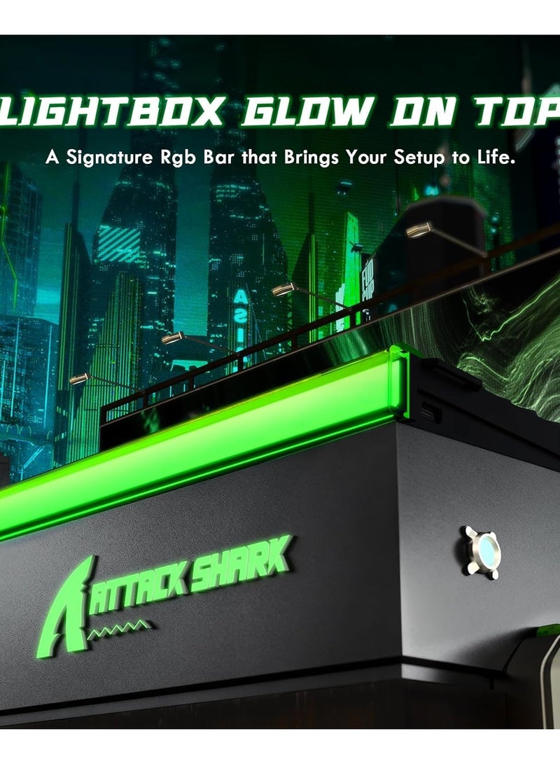 Attack Shark R85 HE Wired 75% Hall Effect Rapid Trigger Mechanical RGB Gaming Keyboard with 8K Polling,0.05mm RT Accuracy,0.08MS Latency,Magnetic Switch,5 Layer Sound Damped,Driver for PC Mac(Green) - Image 4