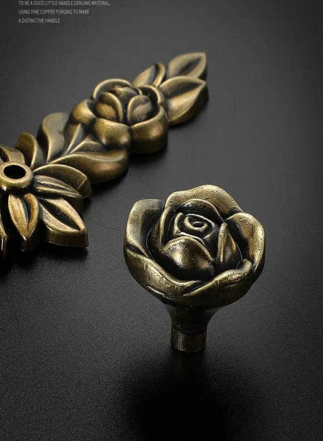 Joyindecor Euro Rose Flower Cabinet Knobs with Backplate, Vintage Kitchen Zinc Alloy Flower Drawer Pull Handles for Dresser Vanity Nightstand Cupboard Wardrobe with 2 Size Screws, 4 Pack (Bronze) - Image 3
