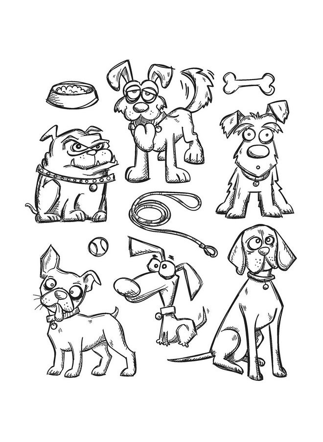 Stampers Anonymous - Cms Set Stampersa Cling Stamp Tholtz Crazy Dogs 24.6 X 18.9 X 0.5 Cm Multicolour - Image 1