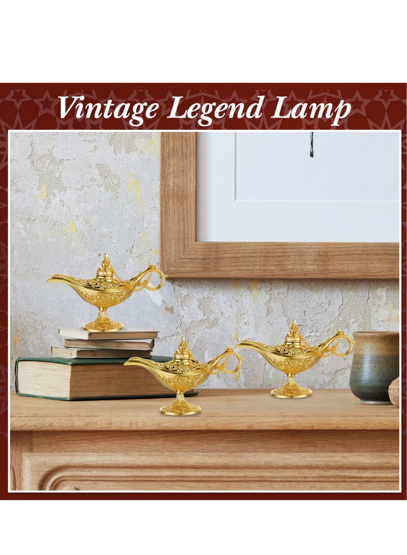 SYOSI مصابيح سحرية أسطورية عتيقة منحوتات رائعة موقد العطور ديكور لملابس عربية دمى حفلات الزفاف موقد العطور هدية رقيقة (4 قطع ذهبية) - Image 5