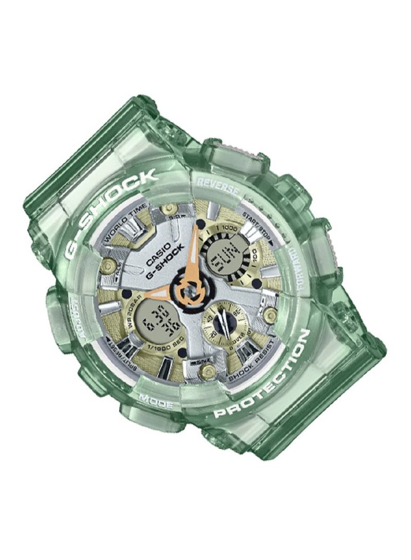 Casio Women Watch G-Shock Analog Digital Gold Dial Resin Band GMA-S120GS-3ADR. - Image 2