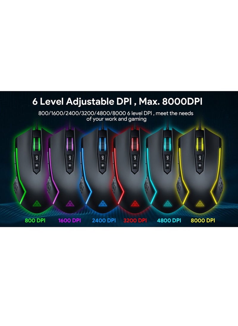 EKSA - 4-In-1 Professional Gaming Equipment Set, RGB Keyboard, Mouse, Mouse Pad and Headset Set - Image 1