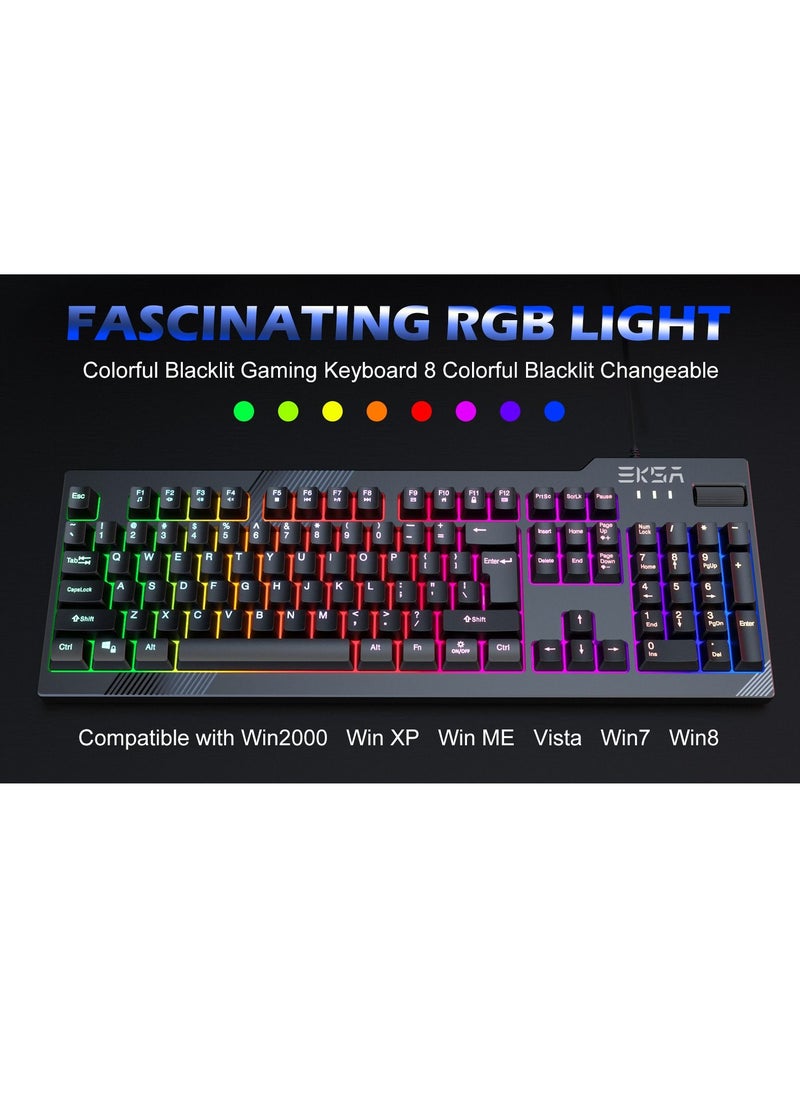 EKSA - 4-In-1 Professional Gaming Equipment Set, RGB Keyboard, Mouse, Mouse Pad and Headset Set - Image 1