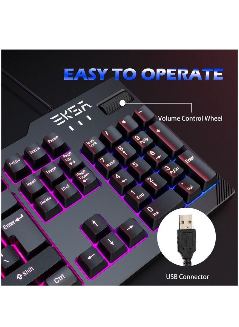 EKSA - 4-In-1 Professional Gaming Equipment Set, RGB Keyboard, Mouse, Mouse Pad and Headset Set - Image 1