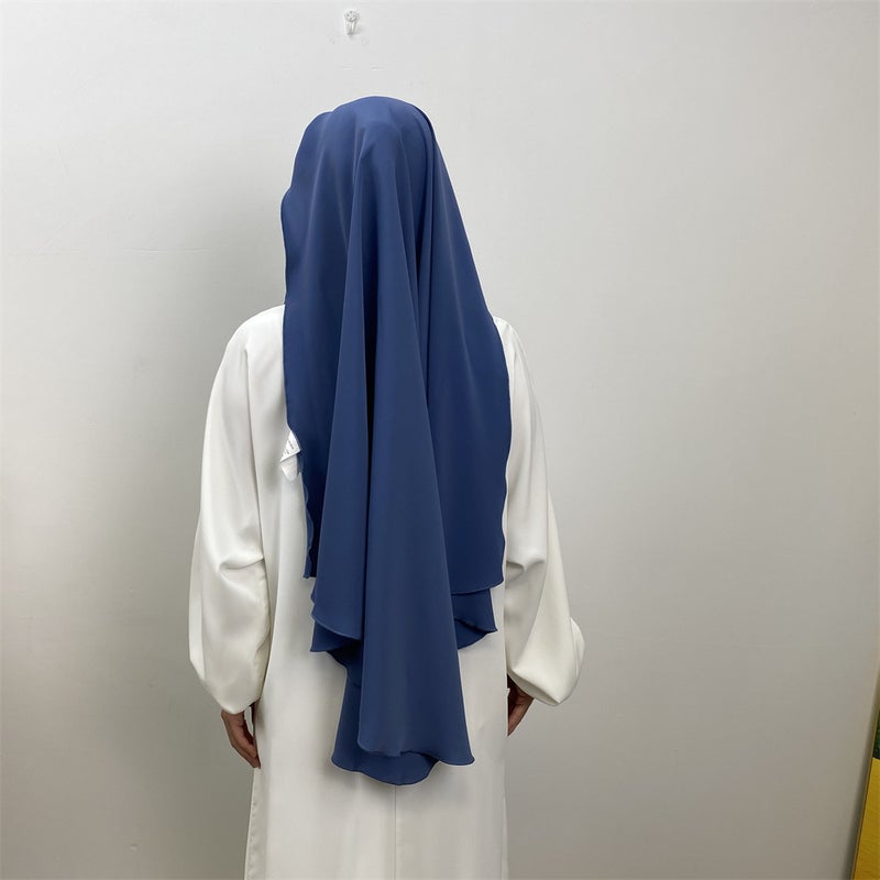 حجاب أنيق من قماش نيدا بطبقة واحدة مع طرحة - Image 2