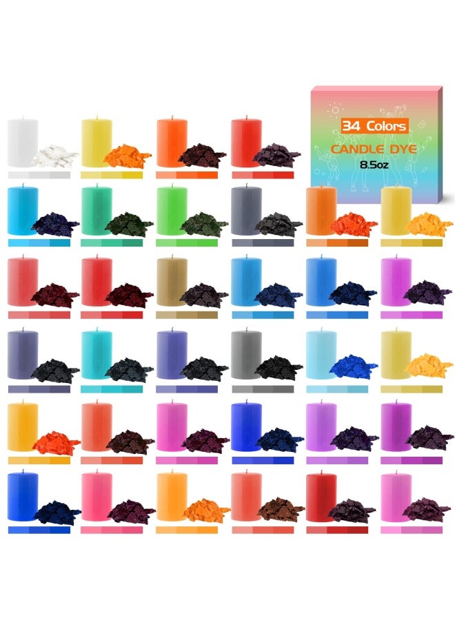 Yrym Ht Candle Dye 34 Popular Colors Candle Wax Dye For Candle Making 85 Oz Candle Color Dye For Soy Wax Safe And Natural - Image 1