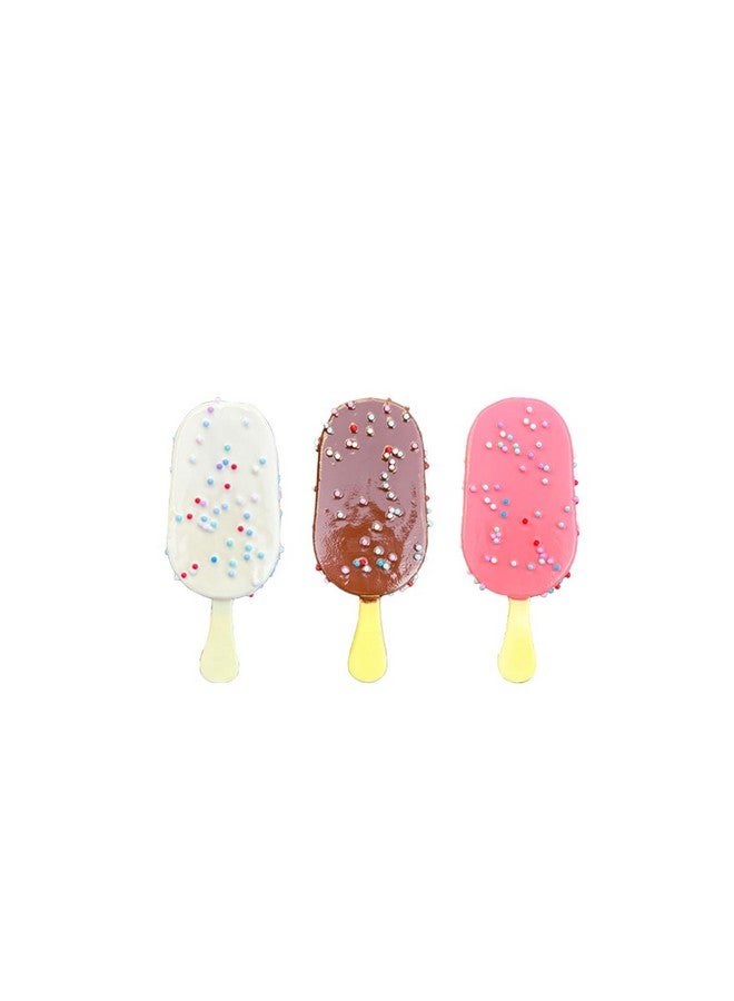 Generic Artificial Ice Cream Scoops Realistic Simulation Imitation Fake Food Desserts Model Replica Fake Ice Cream Balls Photography Prop for Home Shops Staging Display (3pc Colored Beads Popsicle) - Image 1