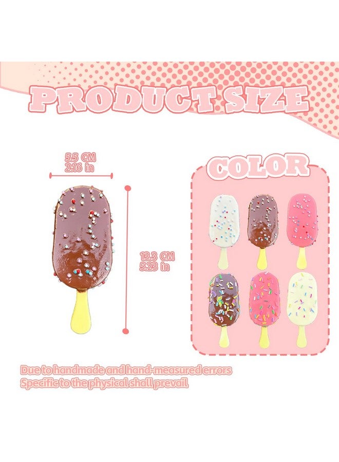 Generic Artificial Ice Cream Scoops Realistic Simulation Imitation Fake Food Desserts Model Replica Fake Ice Cream Balls Photography Prop for Home Shops Staging Display (3pc Colored Beads Popsicle) - Image 5