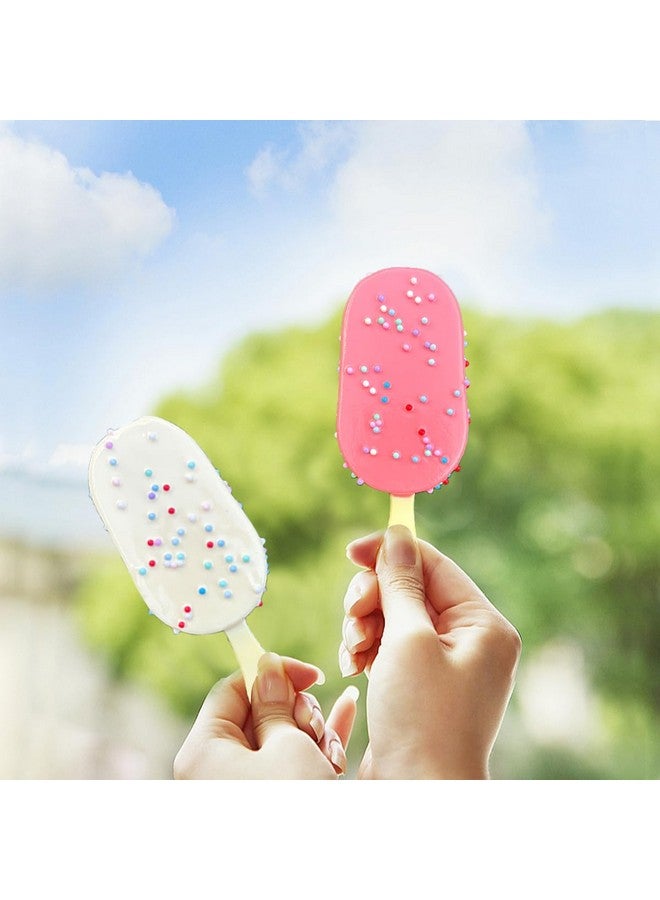 Generic Artificial Ice Cream Scoops Realistic Simulation Imitation Fake Food Desserts Model Replica Fake Ice Cream Balls Photography Prop for Home Shops Staging Display (3pc Colored Beads Popsicle) - Image 2