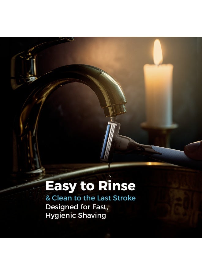 Lord Nebty 3 Blade Men’s Razor – Handle + 4 Triple-Blade Cartridges - Image 4