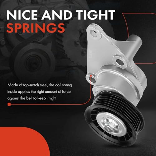 A-Premium مجموعة مشد الحزام A-Premium مع بكرة متوافقة مع شيفروليه، جي إم سي، كاديلاك - سيلفرادو، سافانا، سوبربان 1500، تاهو، سييرا، إسكاليد، رينير - V8 4.8L، 5.3L، 6.0L، 6.2L - Image 5