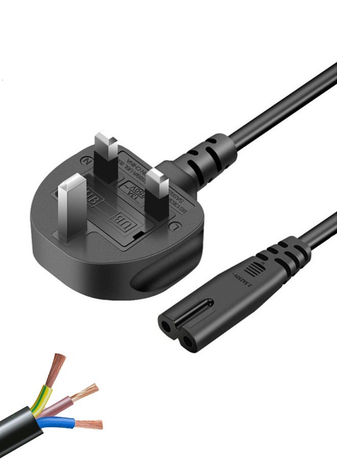 2 Prong AC Power Cord Cable for Samsung TCL Sony TV Compatible HP Printer PS3 PS4 PS5 5FT AC Wall Plug - Image 1