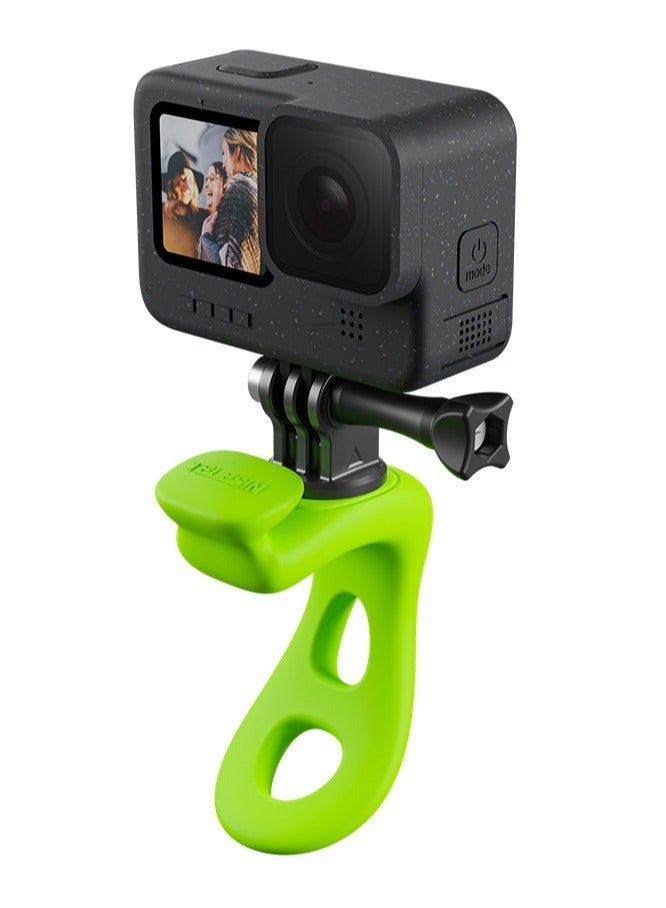TELESIN Elastic Small Q Handlebar Mount, Compatible with GoPro, DJI, Insta360, and Other Action Cameras (Green)  - Image 3
