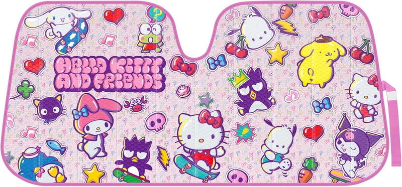 Carbella Hello Kitty and Friends Car Windshield Sun Shade - Cute Accordion Style Sunshade for Car Window - Image 1