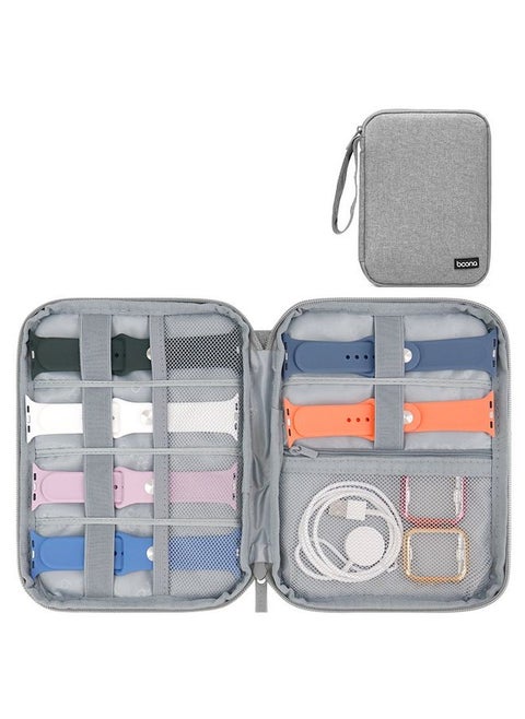 Baona Smart Watch Strap Data Cable Portable Storage Bag For Apple Watch, Specification: Large (Gray)