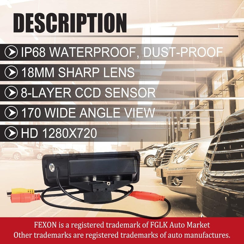 FEXON HD 1080P 30FPS Rear Reversing Backup Camera Waterproof Night Vision for BMW Models 2002-2011 - Image 3