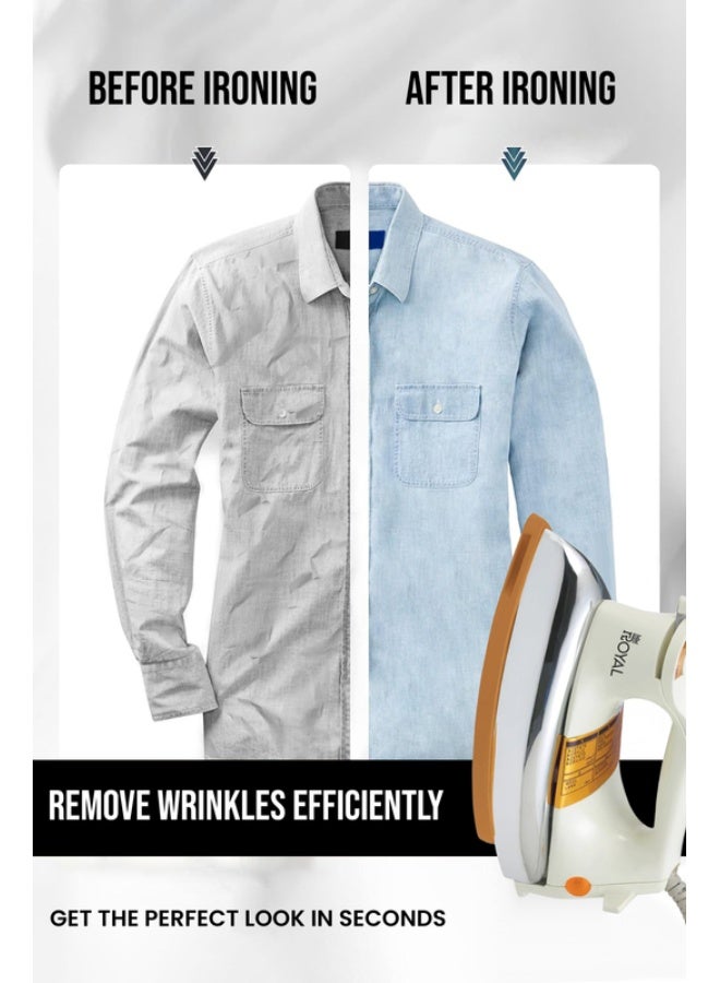 رويال مكواة جافة ثقيلة 1200 واط بقاعدة سيراميكية غير لاصقة – RA-HWI007 1200 W Heavy Weight Dry Iron RA-HWI007 - Image 2