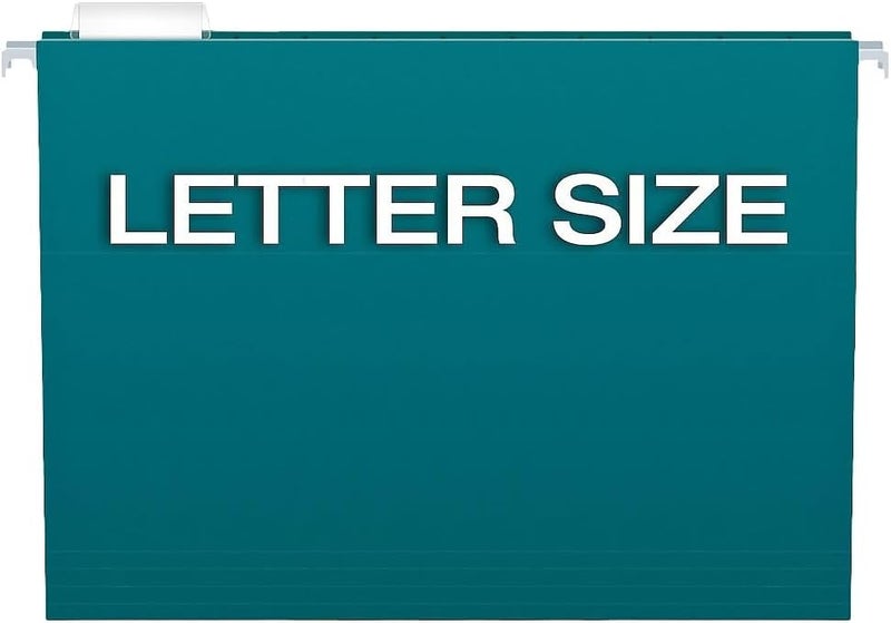 Recycled Hanging File Folders, Letter Size, Assorted Jewel-Tone Colors, Two-Tone for Foolproof Filing, 1/5-Cut Tabs, 25 Per Box (81667) - Image 2