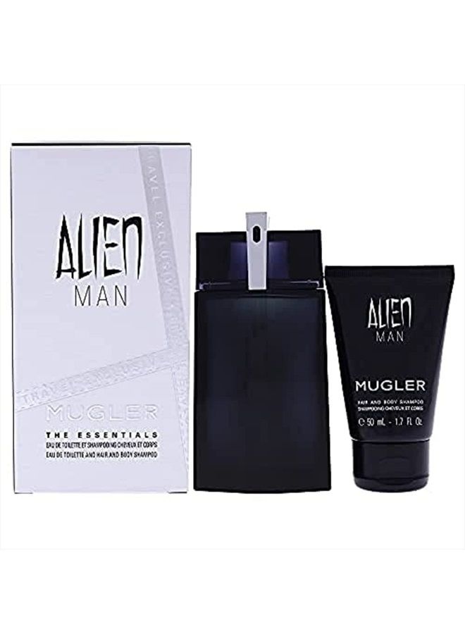 Alien Man Men 2 Pc Gift Set 3.4 oz EDT Spray, 1.7oz Hair and Body Shampoo