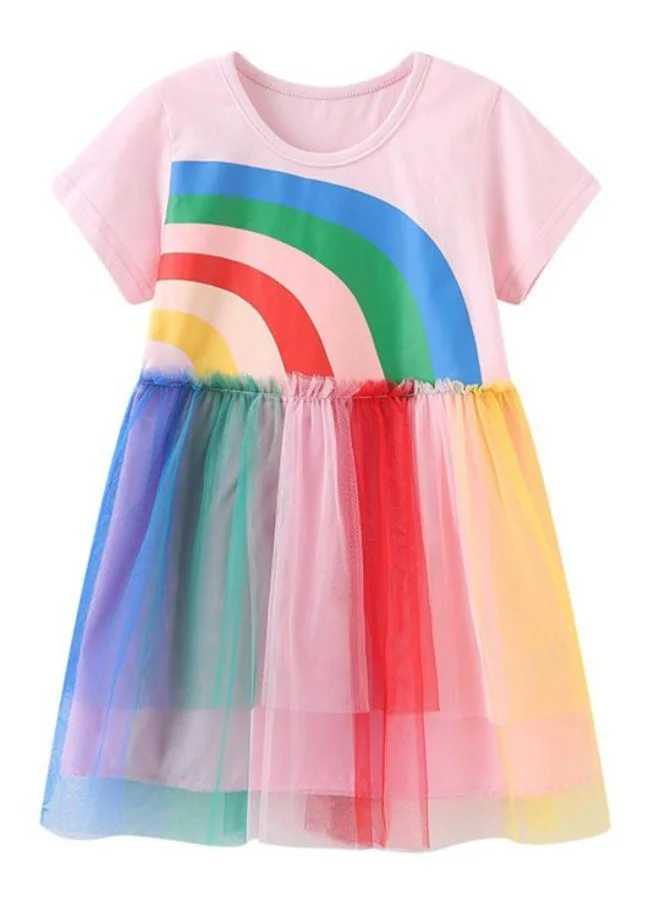 YUNIQEE Multicolour Fit & Flare Crew Neck Printed Dress