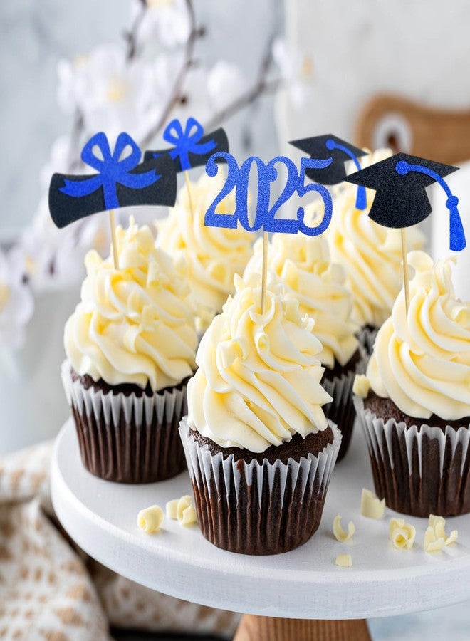 Golf Graduation Cupcake Toppers 2025,48 PCS Graduation Decoration,Class of 2025 Food Appetizer Picks,Graduation Party Supplies/Food Appetizer Picks Mini Cake Decor (Blue) - Image 5