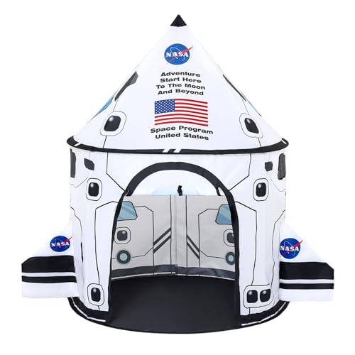 Lucky castle Rocket Ship Play Tent Kids Play Tents Cute Space Tent Indoor Outdoor Spaceship with Wing - Image 1