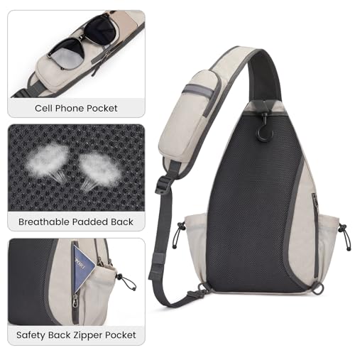 G4Free Pickleball Bag, Crossbody Sling Bag for Men Women, Pickleball Paddle Backpack Gifts for Sports,Ivory,Standard - Image 5