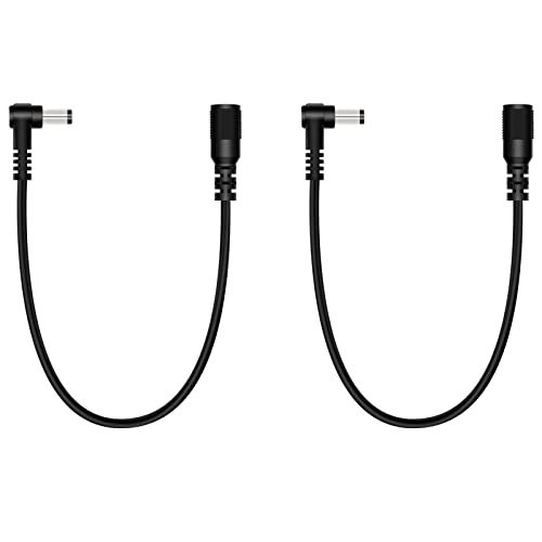 Fancasee 2 Pack 5.5mm x 2.5mm DC Power Extension Cable 90 Degree Right Angle Male to Female Plug Jack Extension Cord for IP Camera CCTV Security Camera Surveillance LED - Image 1