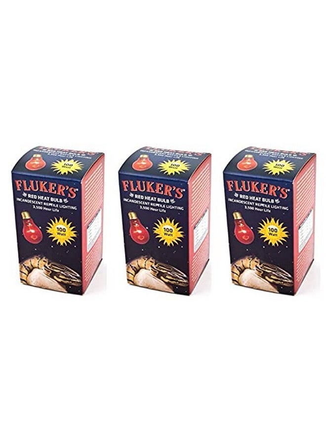 فلكرز مجموعة من 3 مصابيح حرارية حمراء للزواحف من Fluker's بقوة 100 وات  - Image 1
