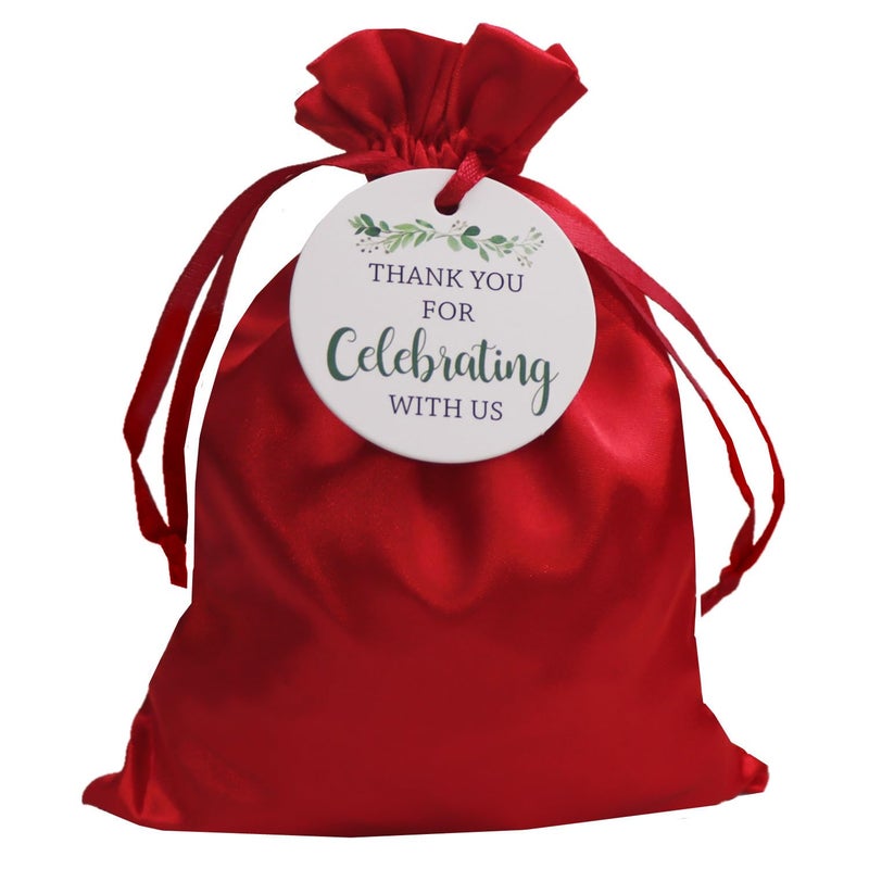 GUIFIER 30 PCS 5 x 7 Satin Gift Bags with Drawstring and Tags Silk Jewelry Bags Party Favor Bags Fabric Gift Wrap Bags for Baby Shower Bridal Shower Christmas Birthday WeddingWine Red - Image 3