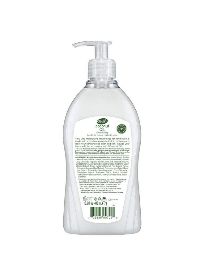 Dalan Coconut Oil Cream Ultra Moisturizing Liquid Hand Soap For Normal And Dry Hands Fresh Clean And Soft Feeling (13.5 Fl Oz / 400 Ml (Pack Of 3)) - Image 3