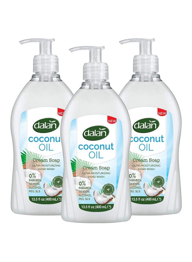 Dalan Coconut Oil Cream Ultra Moisturizing Liquid Hand Soap For Normal And Dry Hands Fresh Clean And Soft Feeling (13.5 Fl Oz / 400 Ml (Pack Of 3)) - Image 2
