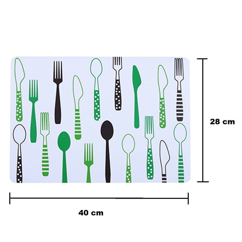 THEA PVC PlaceMat - Non-Slip, Heat Resistant and Washable Hot Insulation Pad - Modern Waterproof Placemats for Decorations, Dining Table, Kitchen, Restaurant, Hotel (Multi Spoon, 8) - Image 2