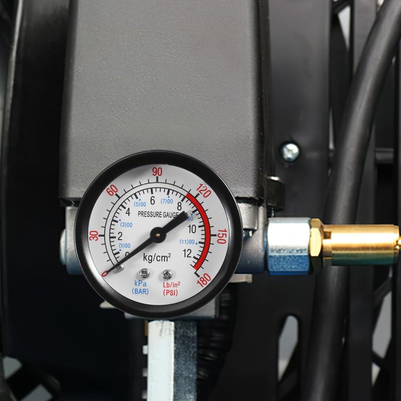 Vertical 1 4 NPT Air Compressor Pressure Gauge For Oil Free Compressors Sturdy Iron Case - Image 5