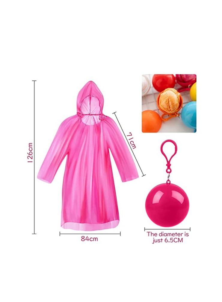 SYOSI Disposable Emergency Rain Ponchos Waterproof Raincoats Packaged in Keychain Balls with Hooks Colorful Portable Adult Rainwear for Camping Cycling Outdoor Activities 6 Pieces - Image 5