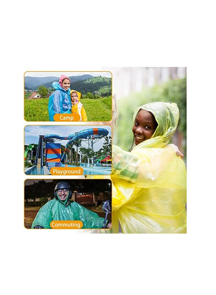 SYOSI Disposable Emergency Rain Ponchos Waterproof Raincoats Packaged in Keychain Balls with Hooks Colorful Portable Adult Rainwear for Camping Cycling Outdoor Activities 6 Pieces - Image 4