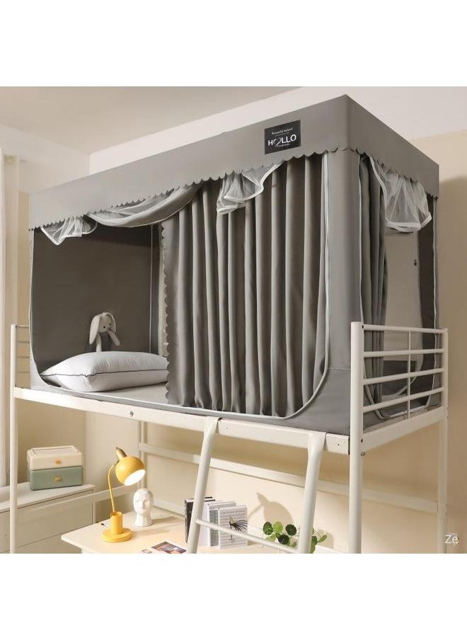 Bluejw Bed Curtain Mosquito Net Dormitory Shading Integrated Upper Bed Lower Bed Universal College Students' Dormitory All-inclusive Enclosed Essential Bed Curtain  - Image 3