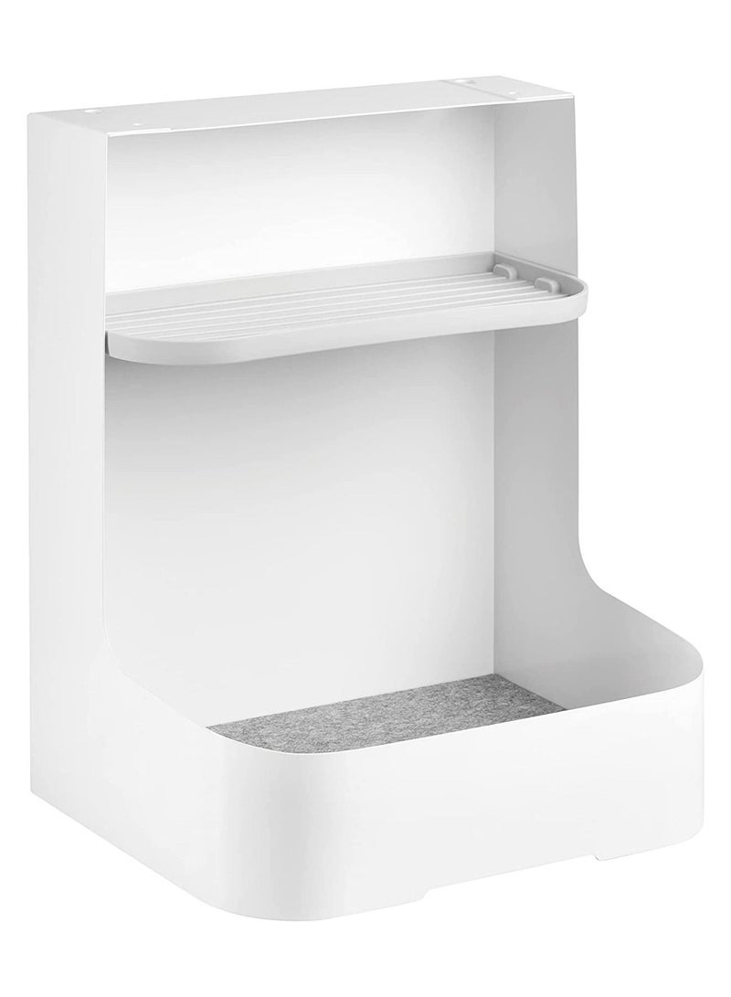 NAVODESK Under Desk Storage Rack with Accessory Shelf, Workspace Desk Organizer (White) - Image 1