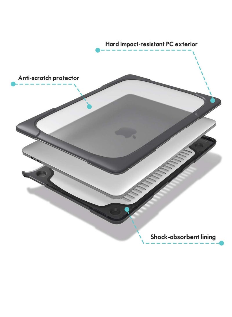 Procases MacBook Air 13 Inch Case 2020 2019 2018 Heavy Duty Slim Hard Shell Protective Cover with Fold Kickstand Black - Image 5