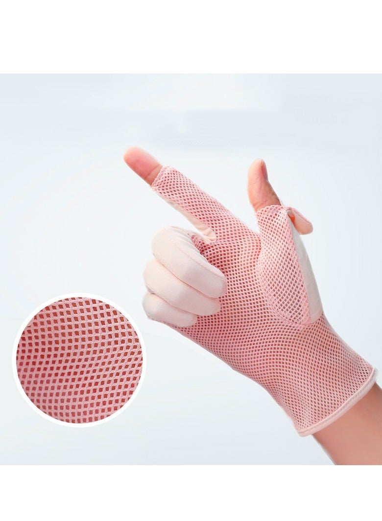 قفازات قيادة نسائية زهري - Image 3