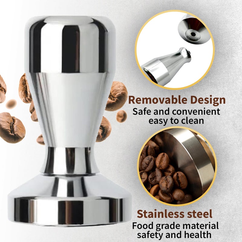ZEPARO Coffee Tamper 51mm Espresso Coffee Press with SiliconTamper Mat, Stainless Steel Barista Espresso Machine Accessory, Espresso Tamper 51mm - Image 4