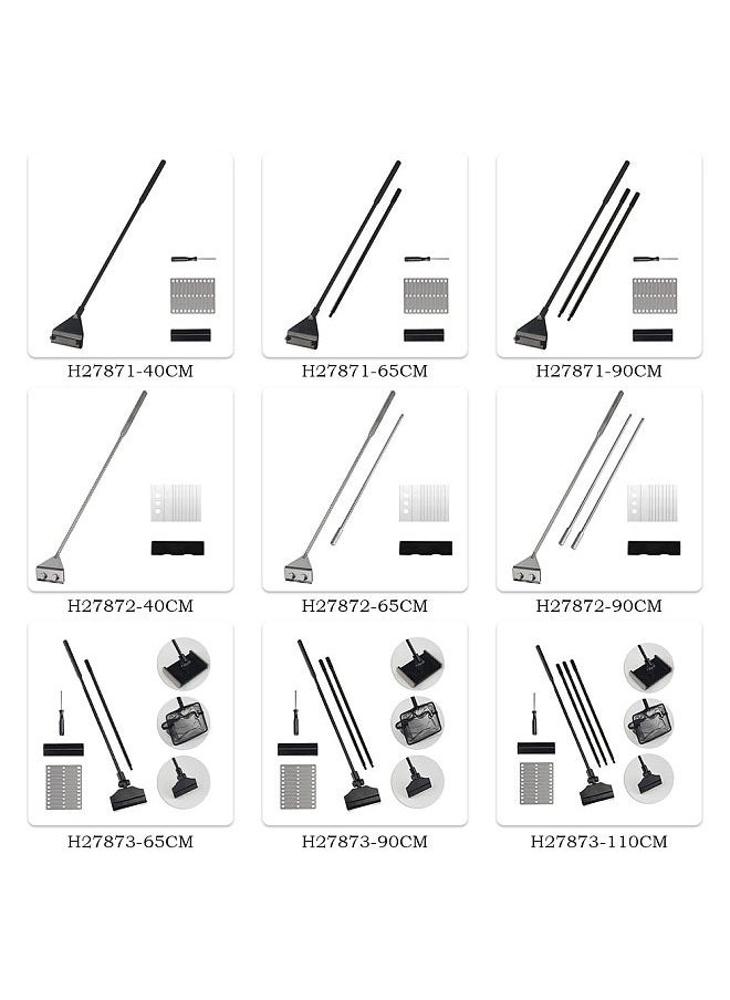 Generic - 3 in 1 Multi-Function Aquarium Fish Tank Cleaning Tool Aquarium Cleaning Set Fish Tank Brush+Algae Scraper+Fish Net 110CM - Image 1