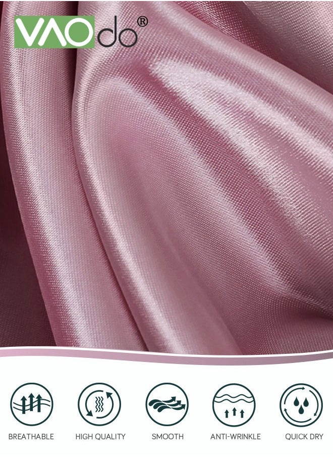 VAOdo - 2 Silk Pillowcase Set Soft Breathable (51*102CM, Bean Paste ) - Image 1