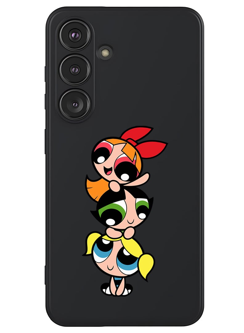 Theodor Protective Slim Fit Case Liquid Silicone Cover with Full Body Protection Anti-Scratch Shockproof Case For Samsung Galaxy S25 (Black) - Powerpuff - Image 1