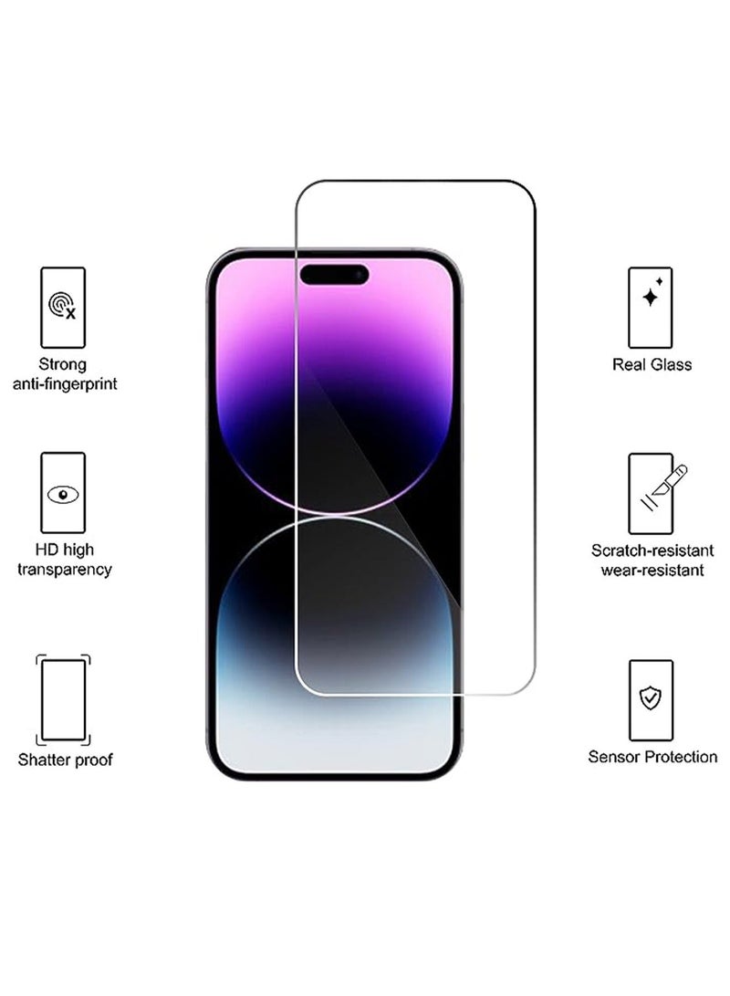 TEAM LUXURY iPhone 15 Plus Case Transparent Mobile Phone Back Flowers Pattern Four Corner Shockproof Protective Camera Protection Funtion With 1 Screen Film Tempered Glass Cover Protector For Women Girl - Image 2