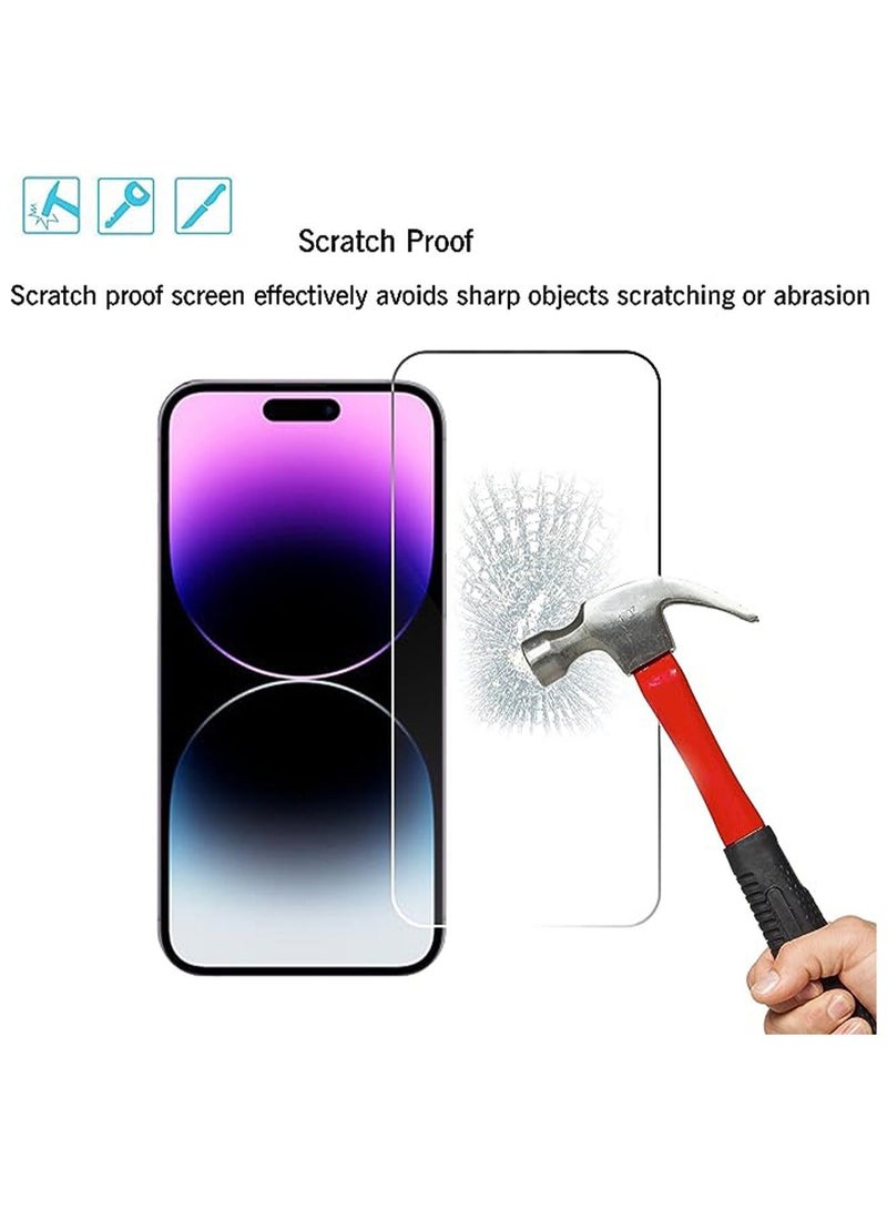 TEAM LUXURY iPhone 15 Plus Case Transparent Mobile Phone Back Flowers Pattern Four Corner Shockproof Protective Camera Protection Funtion With 1 Screen Film Tempered Glass Cover Protector For Women Girl - Image 4