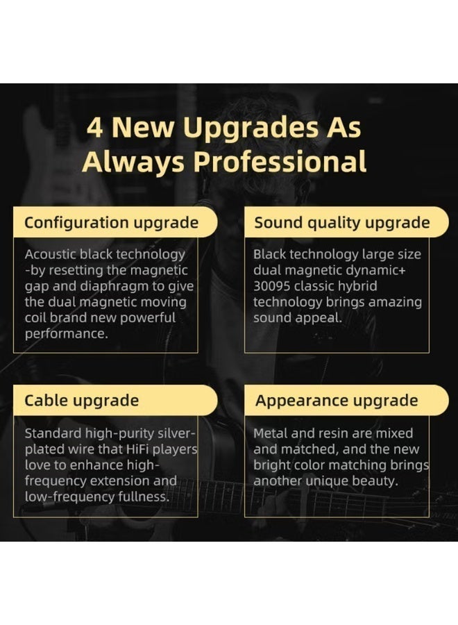 KZ ZSN PRO X HIFI Metal In Ear Earphones Bass Earbud Sport Noise Cancelling Headset Gold - Image 3