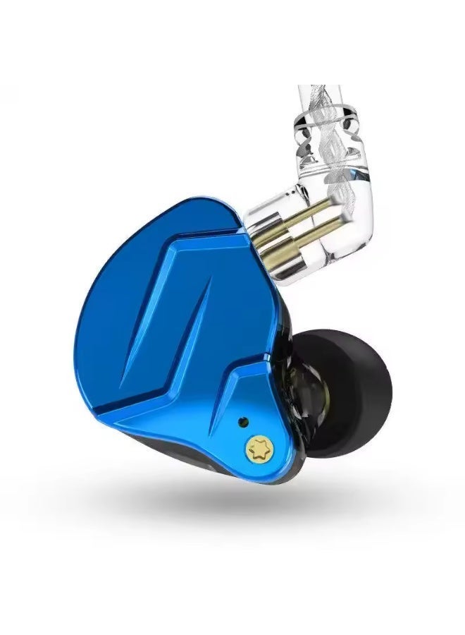 كي زد سماعات أذن معدنية هجينة KZ ZSN Pro X ثنائية المحرك 1BA+1DD عالية الدقة داخل الأذن مع كابل قابل للفصل ثنائي الدبابيس، ولوحة أمامية من سبائك الزنك (مع ميكروفون، أزرق) - Image 2